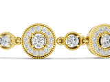 Yellow gold Round Halo Diamond Tennis Bracelet with Bezel Setting_6