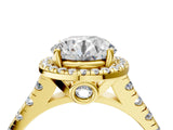 Yellow gold Round Halo Pavé Diamond Engagement Ring with Four-Prong Setting_33