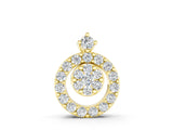 Yellow gold Round Halo Pavé Diamond Pendant with Four-Prong Setting_9