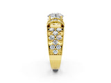 Yellow gold Round Halo Pave Diamond Engagement Ring with Milgrain Detailing_55