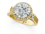 Yellow gold Round Halo Pave Split Shank Prong Setting Ring_31