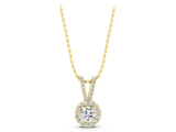 Yellow gold Round Halo Pendant with Prong Setting_5