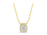 Yellow gold Round Halo Prong-Set Diamond Pendant_5