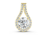 Yellow gold Round Halo Prong Set Pendant_25