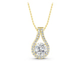 Yellow gold Round Halo Prong Set Pendant_26