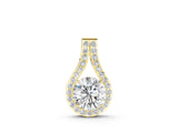 Yellow gold Round Halo Prong-Set Pendant_3
