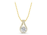 Yellow gold Round Halo Prong-Set Pendant_4