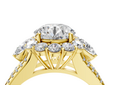 Yellow gold Round Halo Split Shank Diamond Engagement Ring with Prong Setting_28