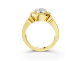Yellow gold Round Halo Split Shank Milgrain Diamond Ring_29