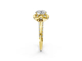 Yellow gold Round Halo Split Shank Pave Diamond Ring with Petal Prong Setting_26