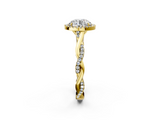 Yellow gold Round Halo Twist Band Solitaire Ring_21