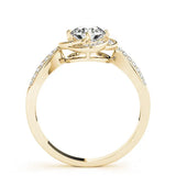 Yellow gold Round Halo Twist Split Shank Diamond Ring 2