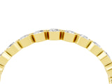 Yellow gold Round Moissanite Bezel Set Eternity Band_11