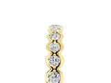 Yellow gold Round Moissanite Bezel Set Eternity Band_12