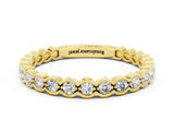 Yellow gold Round Moissanite Bezel Set Eternity Band_7