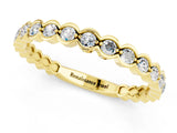 Yellow gold Round Moissanite Bezel Set Eternity Band_8