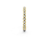 Yellow gold Round Moissanite Bezel Set Eternity Band_9