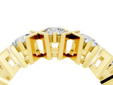 Yellow gold Round Moissanite Channel Set Band with X-Prong Detail_10