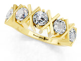 Yellow gold Round Moissanite Channel Set Band with X-Prong Detail_7