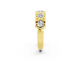 Yellow gold Round Moissanite Channel Set Band with X-Prong Detail_8
