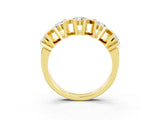 Yellow gold Round Moissanite Channel Set Band with X-Prong Detail_9