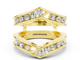 Yellow gold Round Moissanite Channel-Set Chevron Band_11