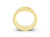 Yellow gold Round Moissanite Channel-Set Chevron Band_14