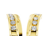 Yellow gold Round Moissanite Channel-Set Chevron Band_16