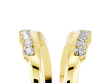 Yellow gold Round Moissanite Chevron Contour Band with Prong Setting_11