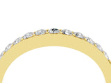 Yellow gold Round Moissanite Curved Wedding Band with Channel Setting_10