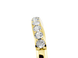 Yellow gold Round Moissanite Curved Wedding Band with Channel Setting_11