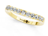 Yellow gold Round Moissanite Curved Wedding Band with Channel Setting_7