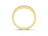 Yellow gold Round Moissanite Curved Wedding Band with Channel Setting_9