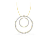 Yellow gold Round Moissanite Double Halo Prong Set Pendant_12