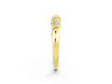 Yellow gold Round Moissanite Eternity Band with Twist Prong Setting_8
