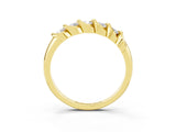 Yellow gold Round Moissanite Eternity Band with Twist Prong Setting_9