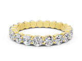 Yellow gold Round Moissanite Eternity Band with U-Prong Setting_30