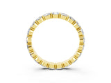 Yellow gold Round Moissanite Eternity Band with U-Prong Setting_33