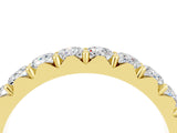 Yellow gold Round Moissanite Half Eternity Band with Classic Prong Setting_10
