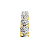 Yellow gold Round Moissanite Half Eternity Band with Classic Prong Setting_11