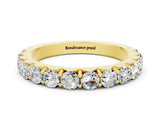Yellow gold Round Moissanite Half Eternity Band with Classic Prong Setting_6