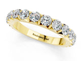 Yellow gold Round Moissanite Half Eternity Band with Classic Prong Setting_7