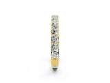 Yellow gold Round Moissanite Half Eternity Band with Classic Prong Setting_8