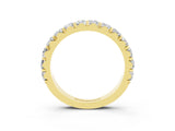 Yellow gold Round Moissanite Half Eternity Band with Classic Prong Setting_9