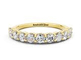 Yellow gold Round Moissanite Half-Eternity Prong-Set Band_6