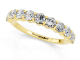Yellow gold Round Moissanite Half-Eternity Prong-Set Band_7