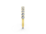 Yellow gold Round Moissanite Half-Eternity Prong-Set Band_8