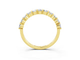 Yellow gold Round Moissanite Half-Eternity Prong-Set Band_9