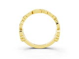 Yellow gold Round Moissanite Leaf Eternity Band with Bezel Setting_39