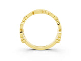 Yellow gold Round Moissanite Leaf Eternity Band with Bezel Setting_45
